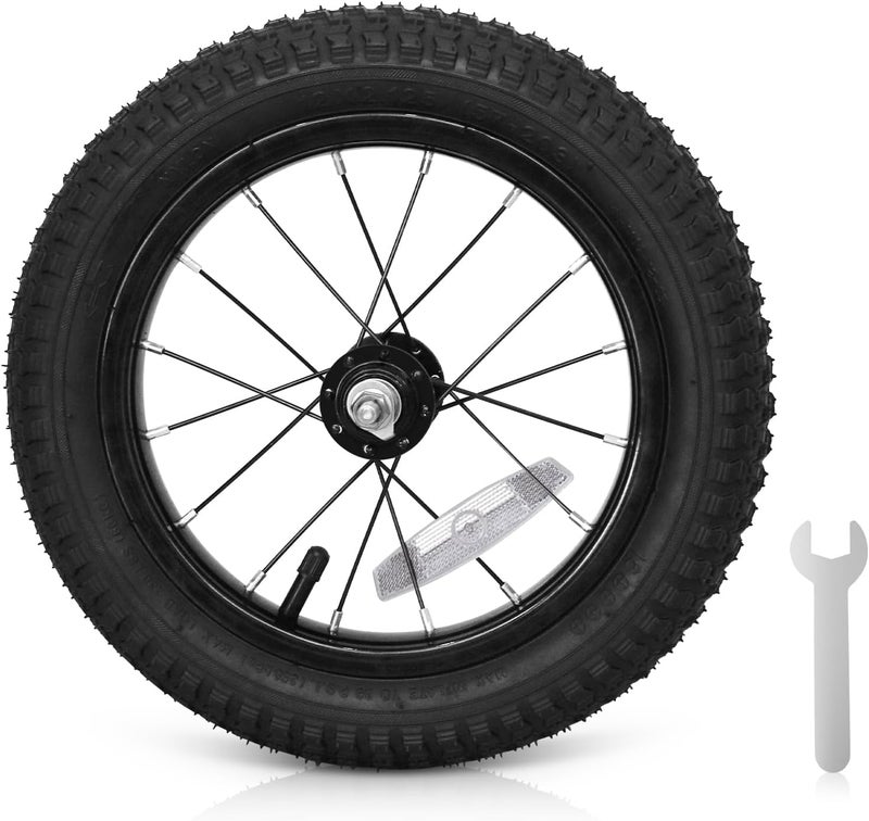 Exceedhub 12/14/16/18/20 Inch Kids Bike Front Wheels Replacement with Solid Air Rubber Tire and Inner Tube, Bicycle Bike Wheels Don't Fit with Huffy Bike(13 Inch Wrench Included) - Image 1